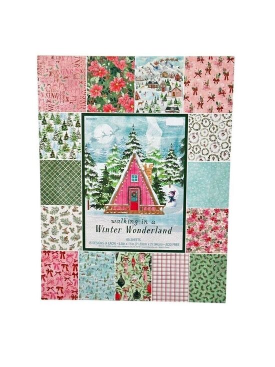 Hobby Lobby Other - Christmas Holiday Wonderland Scrapbook Paper Pad 8.5x11 Craft Supply 60 Sheets